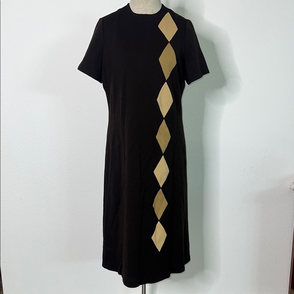 Vintage Dresses & Skirts - Vintage 60’s 70’s Cathal Paris Argyle Pattern Midi Dress Made in France